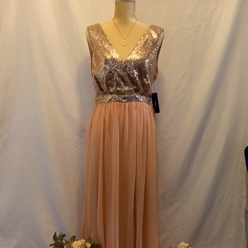 NWT gorgeous sequin top gown
